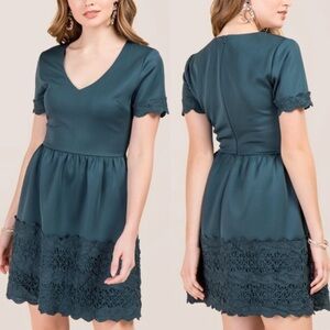 Francesca’s Lace Trim A-Line Dress - Size S